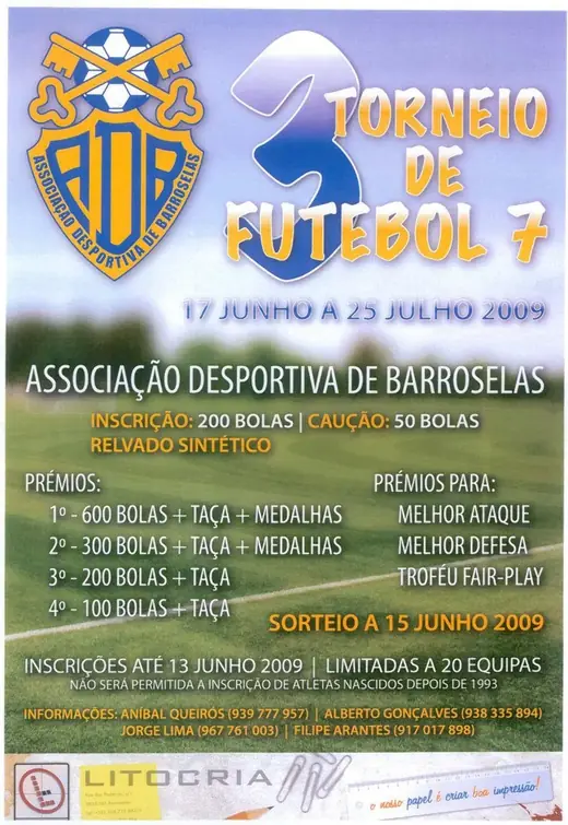 Cartaz do Torneio de Futebol 7 de 2009